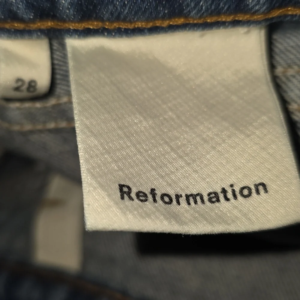 Reformation Distressed Denim Sami Festival Mini Skirt - Picture 5 of 7